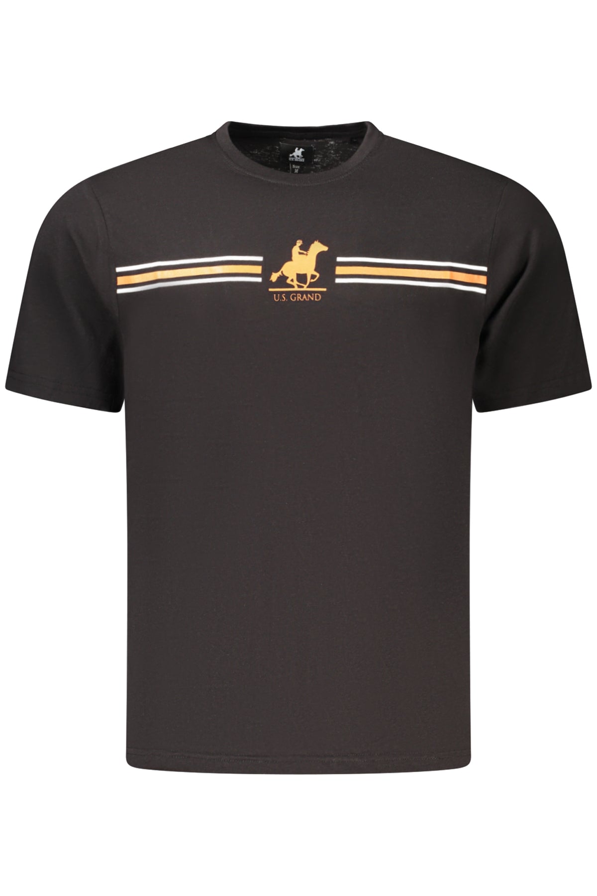 U.S. GRAND Us Grand Men's Black Short-sleeve T-shirt AU03191STEPHAN